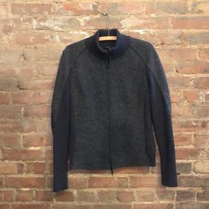 Lafayette 148 gray zip sweater